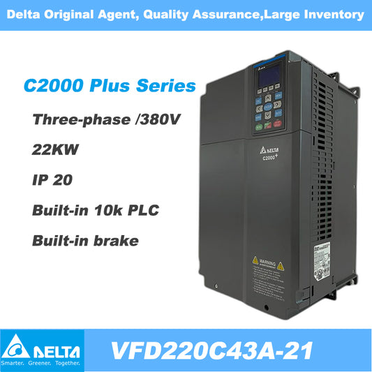 Delta VFD220C43A-21 380V~480V/3P, 22KW, 30HP