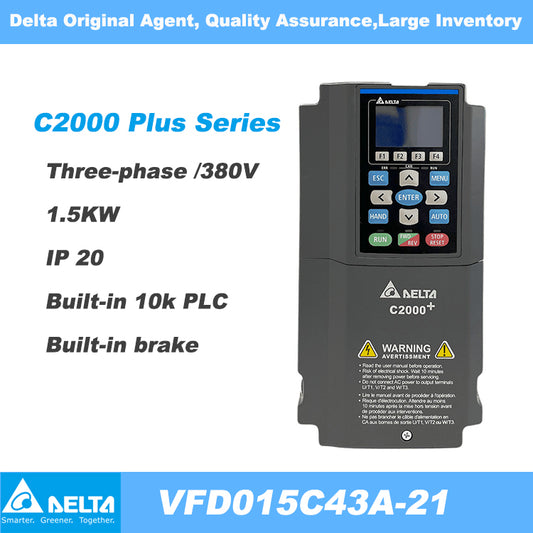 Delta VFD015C43A-21 380V~480V/3P, 1.5KW, 2HP,VFD